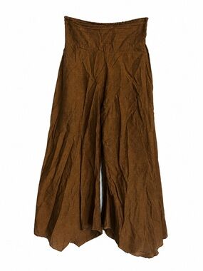 Wide Leg Cotton Cropped Pants Chocolate Brown India Boutique Boho Chic